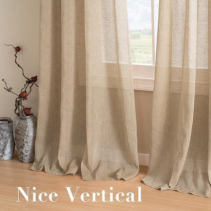 H.VERSAILTEX Linen Curtains Flax Linen Blended Curtain Panels - Image 7