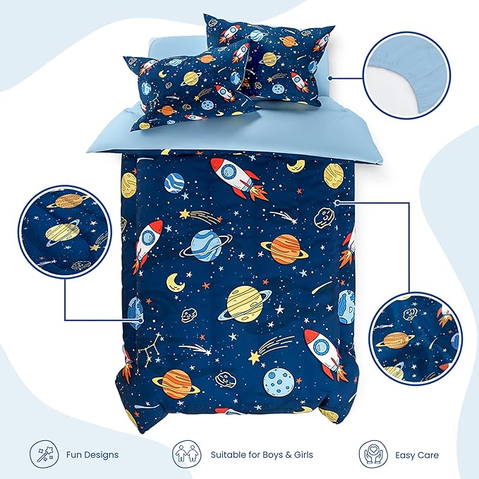 SANDJEST Outer Space Comforter Set Twin Size 68x86in - Image 2