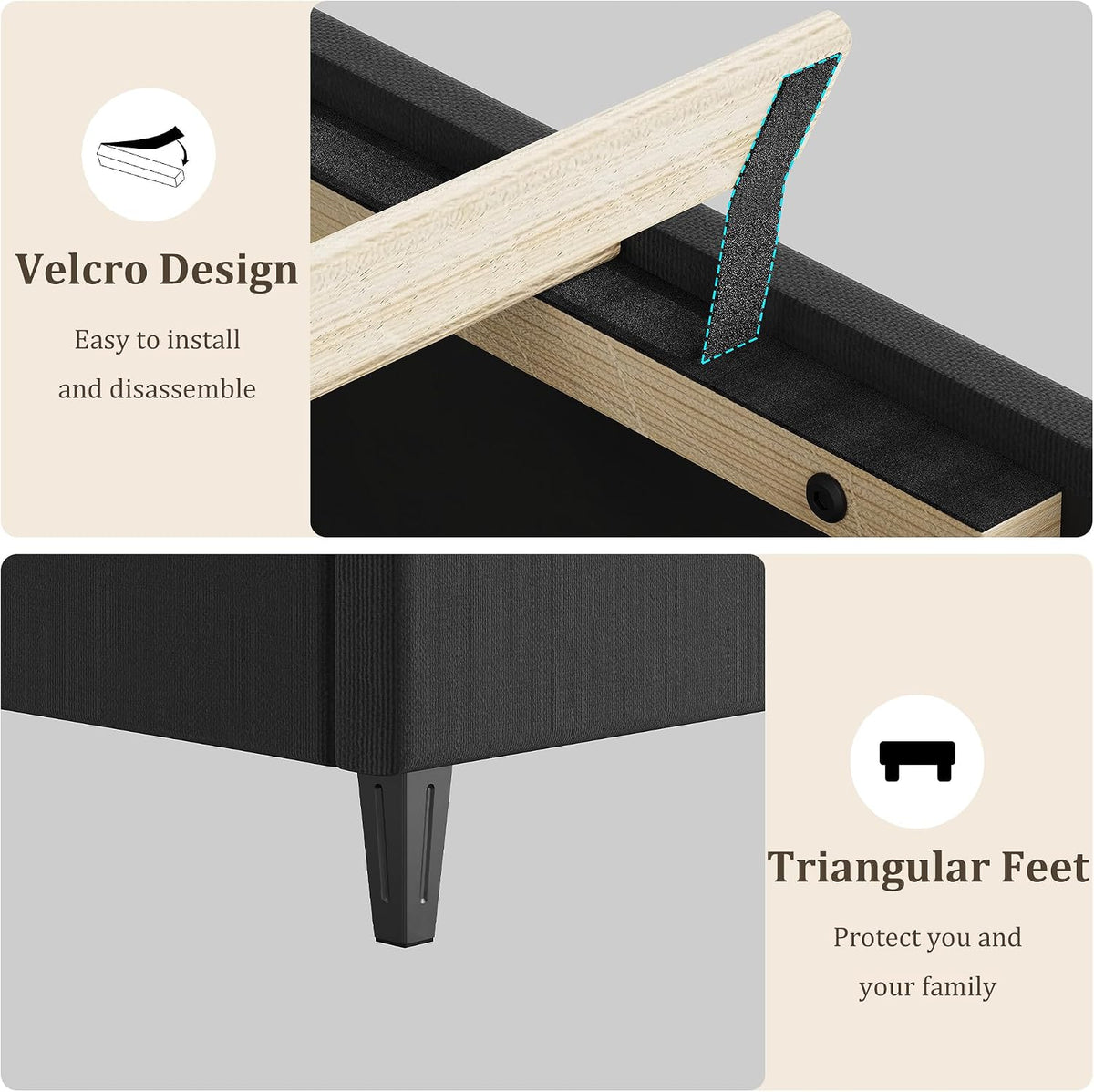 gaomon twin size platform bed frame with adjustable, package contents
