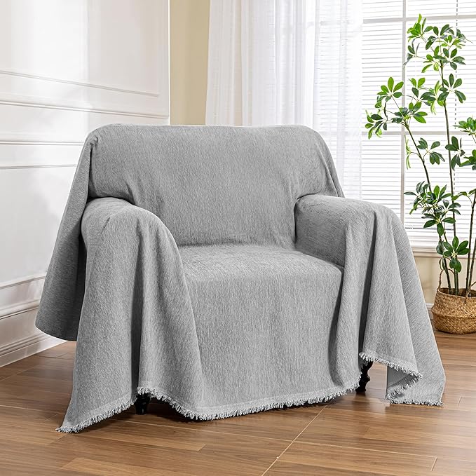 MEETSKY Grey Chair Couch Covers Sofa Cover Washable by MEETSKY