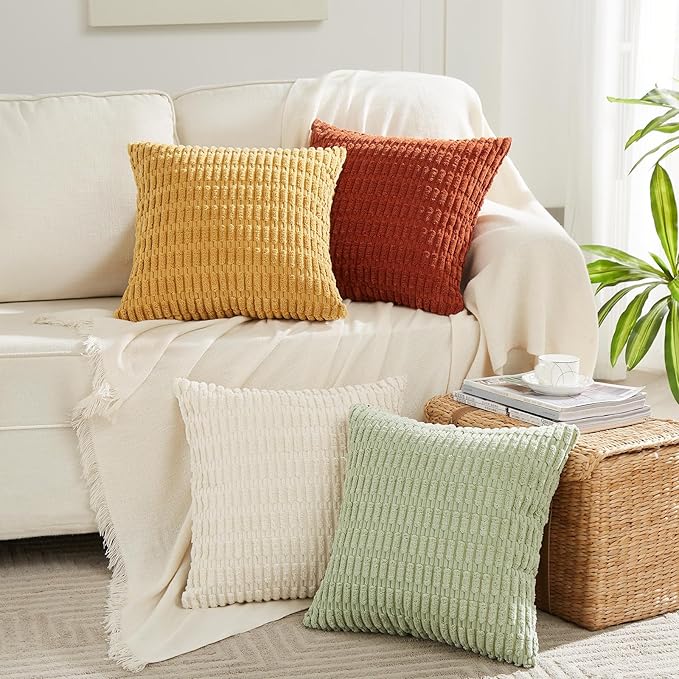 Fancy Homi 4 Packs Boho Fall Euro Decorative Throw Pillow Covers 26x26 Inch - Image 7