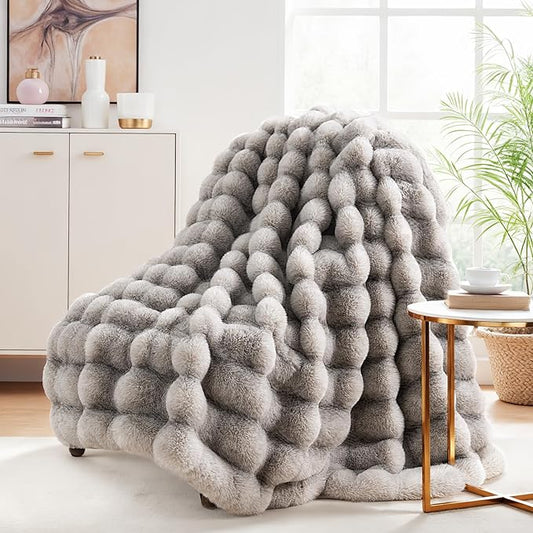 NEXHOME PRO Faux Fur Twin Blanket, Ultra Soft Cozy Warm Fuzzy Fluffy Plush by NEXHOMEPRO