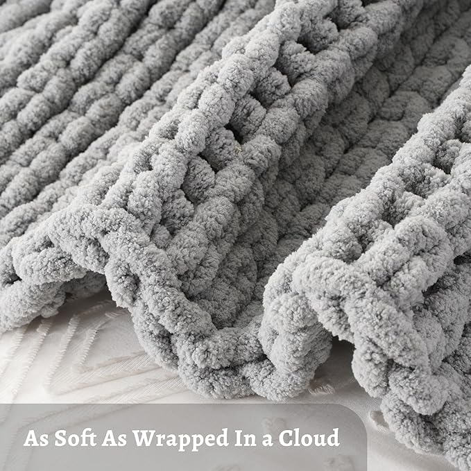 Battilo Chunky Knit Throw Blanket, Soft and Thick Chenille Throw Blanket - Image 4
