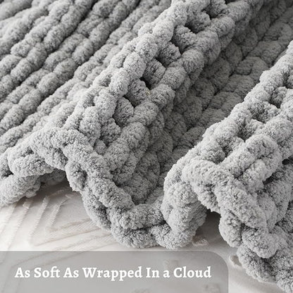 Battilo Chunky Knit Throw Blanket, Soft and Thick Chenille Throw Blanket - Image 4