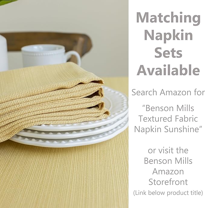Benson Mills Cameron Textured Fabric Table Cloth, - Image 2