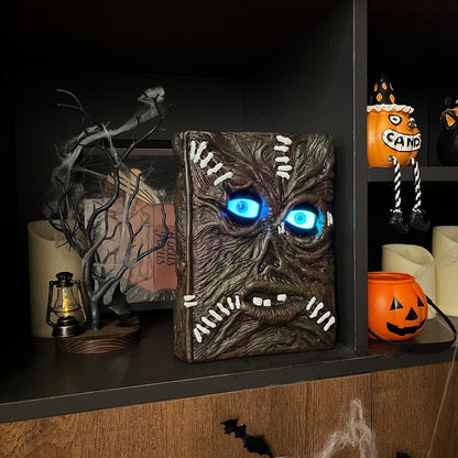 QEQEKAKA Halloween Decorations Indoor Spell Book Blink Motion Activated