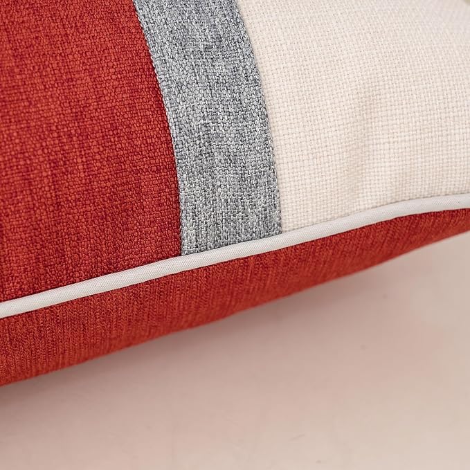 Yangest Patchwork Pillow Cover 24x24 Inch Luxury Cotton and Linen Cushion Cover - Image 4