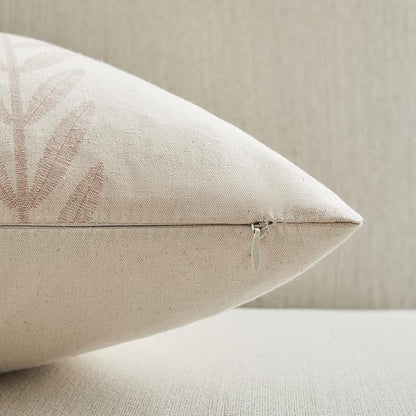 100% Cotton Farmhouse Leaves Throw Pillow Covers Set of 2, 16x16 Inch Mixed - Image 3