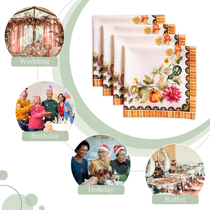 Maison d' Hermine Cloth Napkins Set of 4 100% Cotton - Image 6