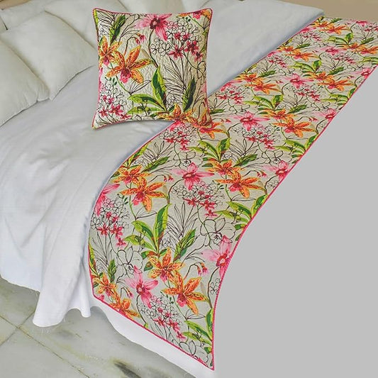 The HomeCentric King/Queen/Twin Pink Decorative Bed Runner Twin 53"x18" Bed by TheHomeCentric