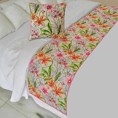 The HomeCentric King/Queen/Twin Pink Decorative Bed Runner King 90"x18" Bed by TheHomeCentric