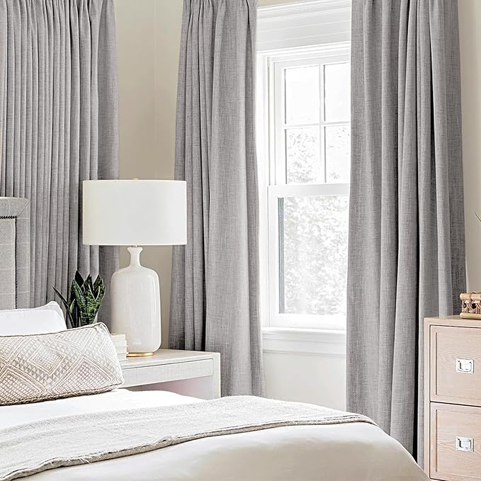 MIULEE Linen Texture 90 Inches Curtains - Image 2