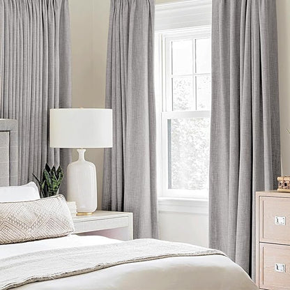 MIULEE Linen Texture 90 Inches Curtains - Image 2