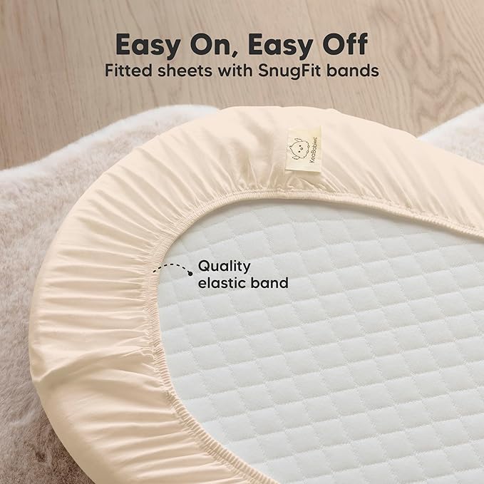 2-Pack Organic Bassinet Sheets for Girls, Boys - Image 5