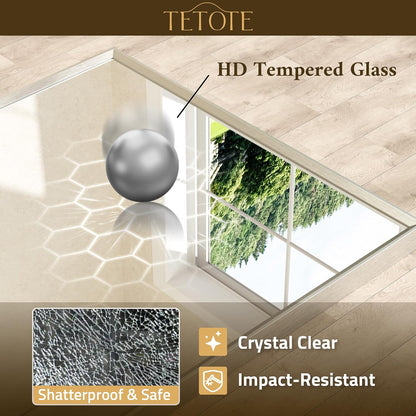 tetote brushed nickel bathroom mirror 24" x 30" showing dimensions