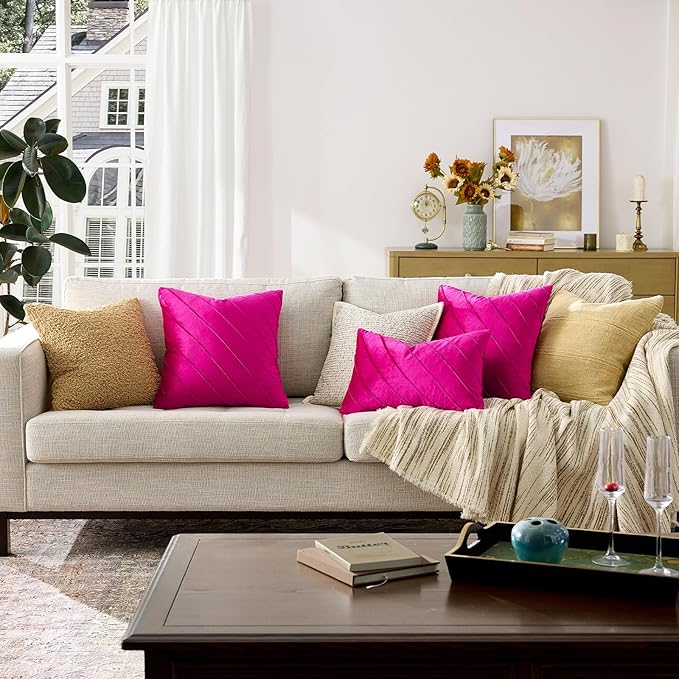 GIGIZAZA Hot Pink Velvet Pillow Covers 16x16 - Image 7