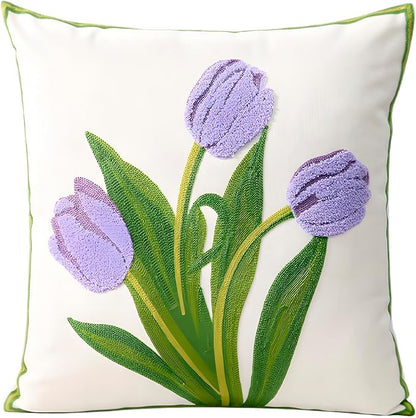 TAOSON Pack of 2, Cotton Canvas Cushion Covers, Spring Farmhouse Decor by TAOSON
