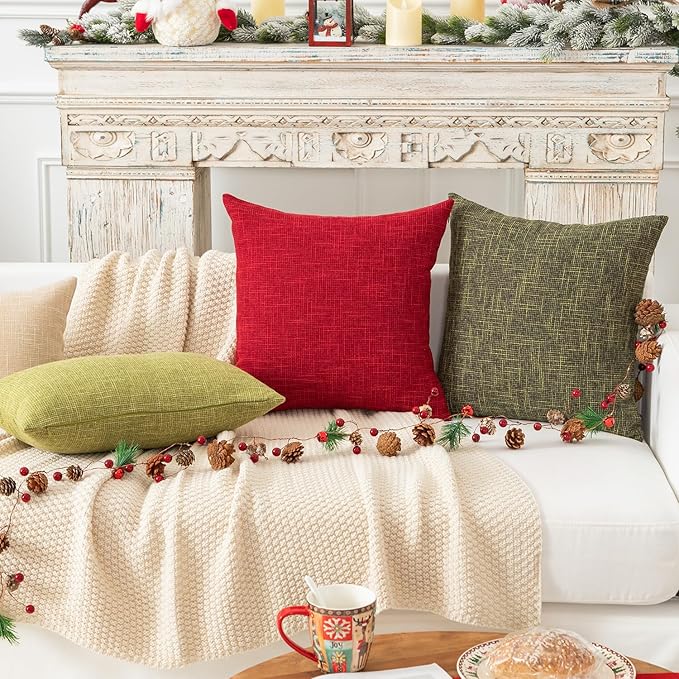 Kevin Textile Christmas Cushion Cover Faux Linen Cushion Case Soft Lumbar Throw - Image 7