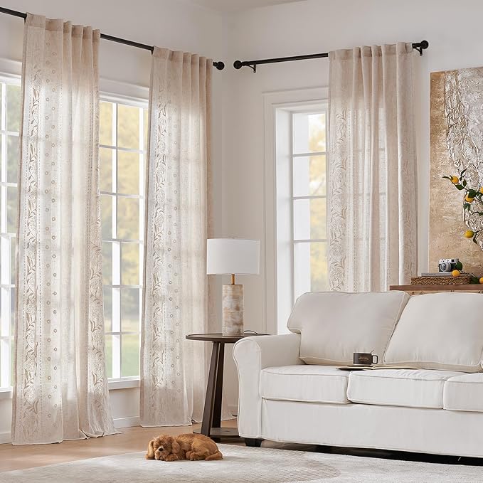 jinchan Winslow Linen Curtains 96 Inches Long - Image 2
