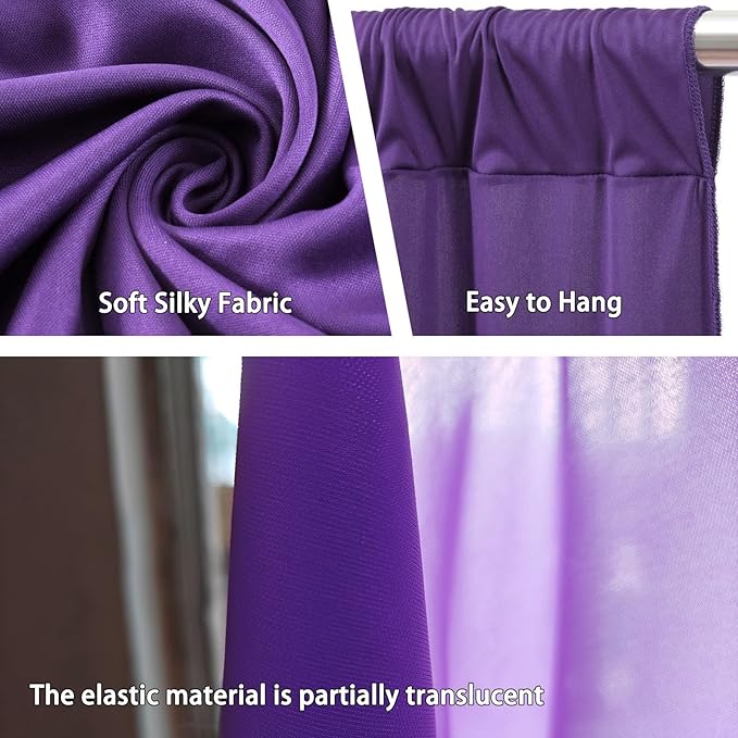 10 x 10 Feet Purple Backdrop Curtain for Partie, Background Curtains for Photoshoot, Birthday, Wedding, Halloween, Thanksgiving, Christmas Day, New Year Party Decorations 5Ft x 10Ft, 2 Panels