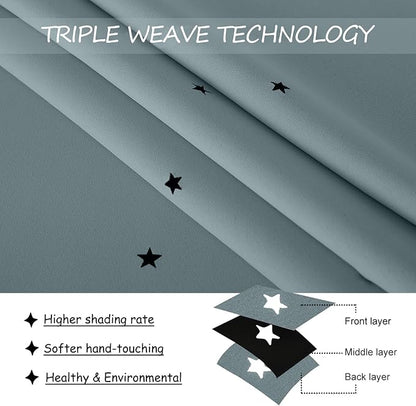 NICETOWN Blackout Cut Out Stars Curtains - Image 4