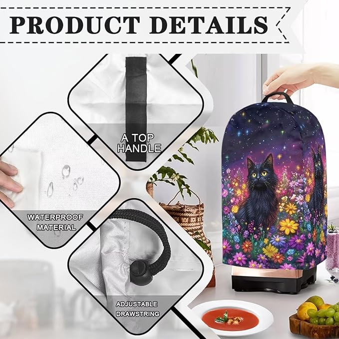 Starry Sky Black Cats Blender Cover - Image 5