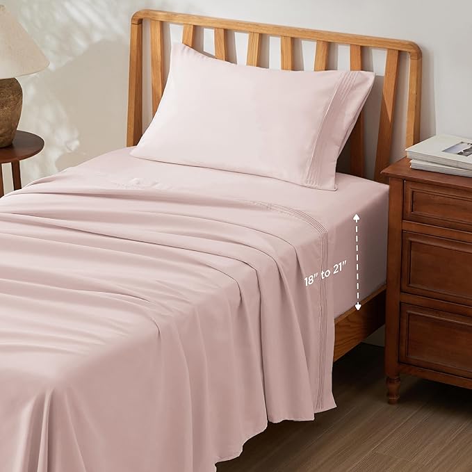 Bedsure Twin XL Sheets Dorm Bedding, GentleSoft Breathable Extra Long Twin by BEDSURE