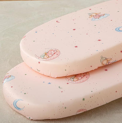 SDY Jersey Bassinet Sheets for Baby Girls, 32 "x 16 "x 4", 2 Pack, Super Soft - Image 9
