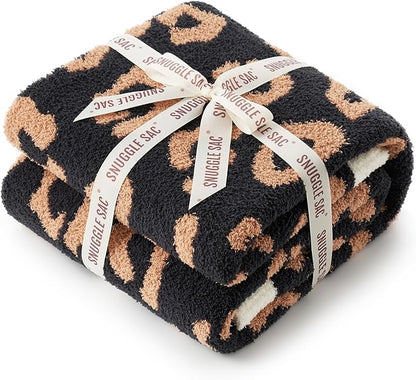 Snuggle Sac Black Leopard Throw Blanket - Image 2