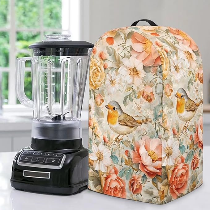 Floral Birds Blender Dust Cover Kitchen Appliance Oil-Proof Food Processor by Unknown