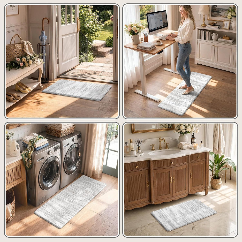 KIMODE Anti Fatigue Kitchen Mats for Floor, Abstract Farmhouse Kitchen Rugs