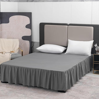 Grey Bed Skirt Full Size Ruffled Bed Skirt - Image 5