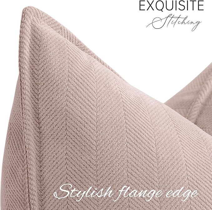 ZWJD Dusty Pink 12x20 Pillow Covers Set of 2 Chenille Throw Pillow Covers - Image 2