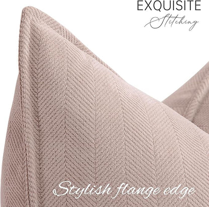 ZWJD Dusty Pink 12x20 Pillow Covers Set of 2 Chenille Throw Pillow Covers - Image 2
