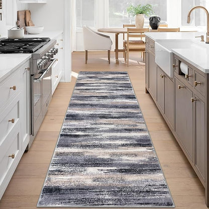 Modern Abstract Runner Rug 3x8 - Image 2