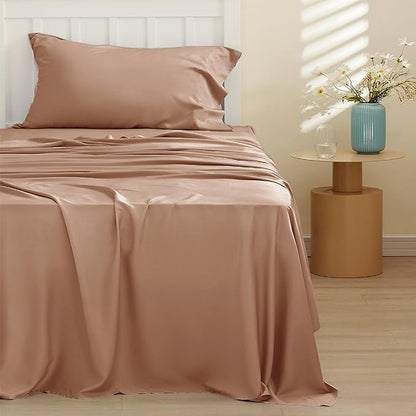 Bedsure Cooling Sheets Twin, Rayon Derived from Bamboo, Breathable & Soft Twin - Image 2