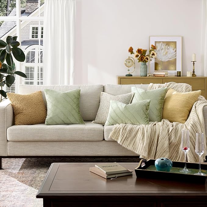 GIGIZAZA Sage Green Velvet Pillow Covers 20x20 - Image 7