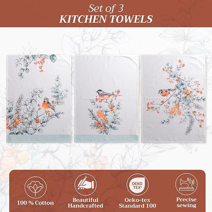 Maison d' Hermine Kitchen Towels Set of 3 100% Cotton 20" x 27.5" Reusable - Image 2