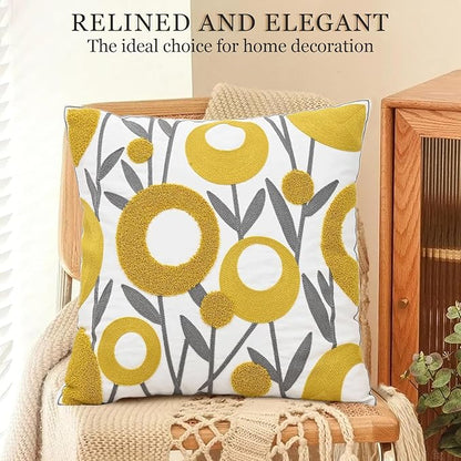 Embroidered Throw Pillow Cover Farmhouse Aesthetic Design Cushion Covers Spring - Image 3
