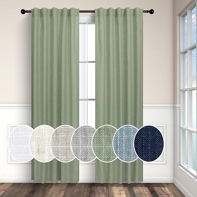 Sage Green Curtains 72 Inch Length by Pitalk