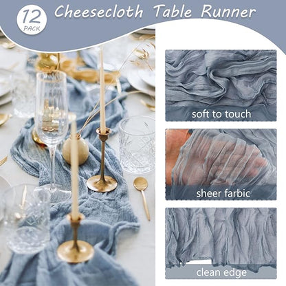 12 Pack 13Ft Cheesecloth Boho Gauze Table Runner - Image 4