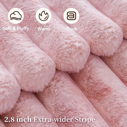 Fluffy Faux Fur Throw Blanket, Thick 1000GSM Soft Cozy Throw Blankets - Image 3