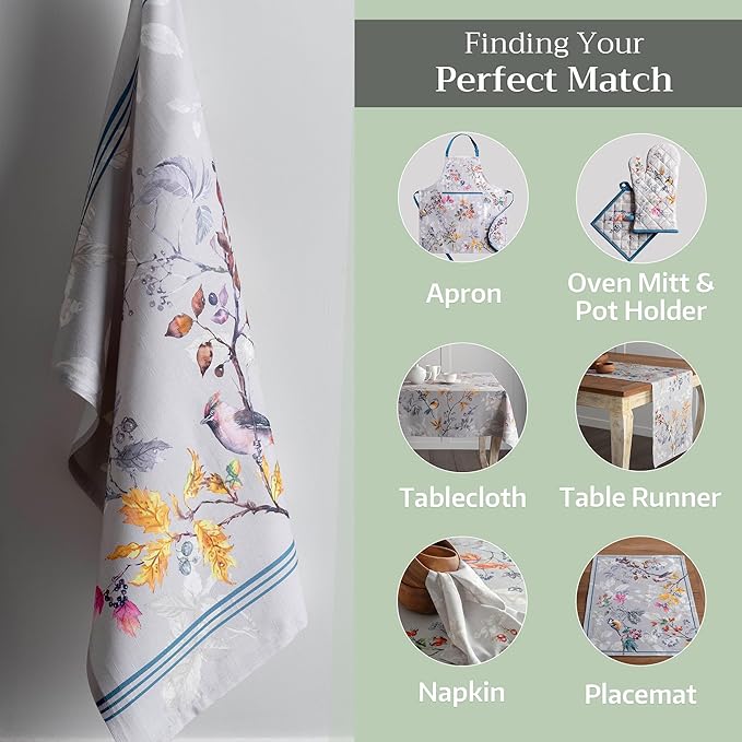 Maison d' Hermine Kitchen Towels Set of 3 100% Cotton 20" x 27.5" Reusable - Image 5