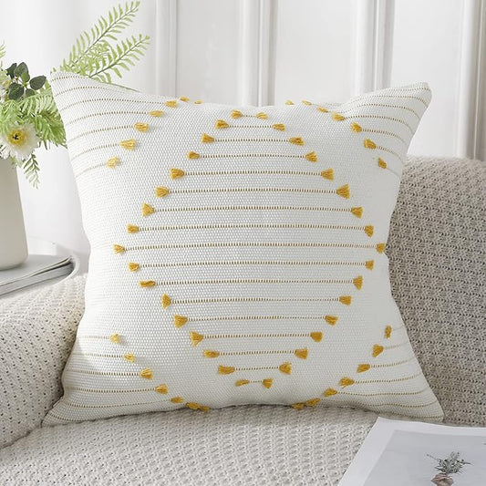 PANOD Knitted Boho Tufted Throw Pillow Covers by PANOD