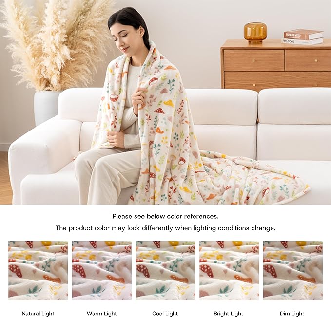 Luxury Printed Fleece Warm Throw Blanket, Soft Lightweight Velvety Plush Throw - Image 7