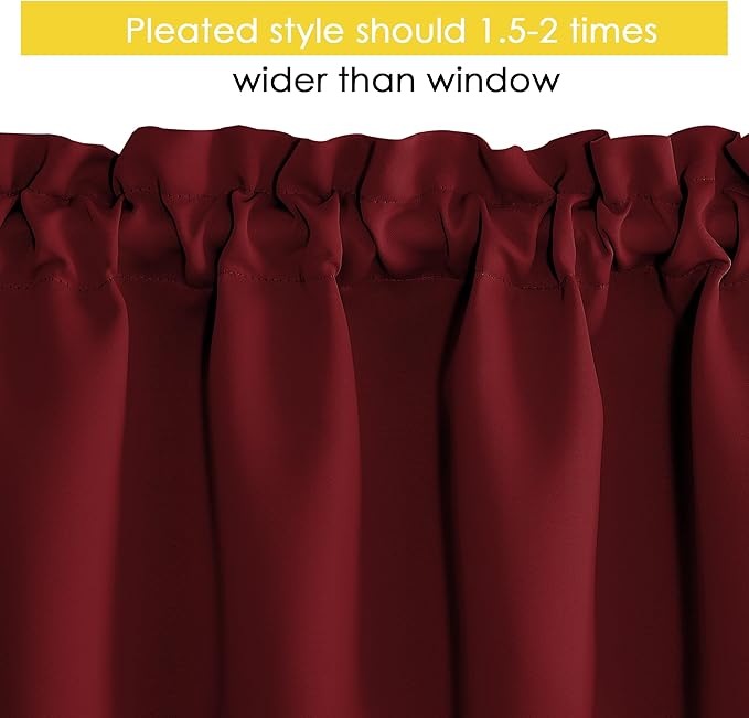 NICETOWN 4 Panels Red Kitchen Valances - Image 5