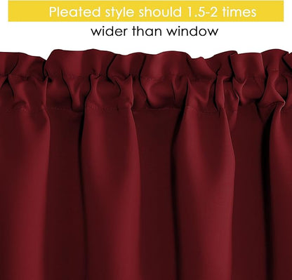 NICETOWN 4 Panels Red Kitchen Valances - Image 5