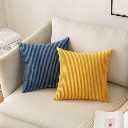 MIULEE Pack of 2 Mustard Yellow Fall Pillow Covers 20x20 Inch Soft Decorative - Image 7