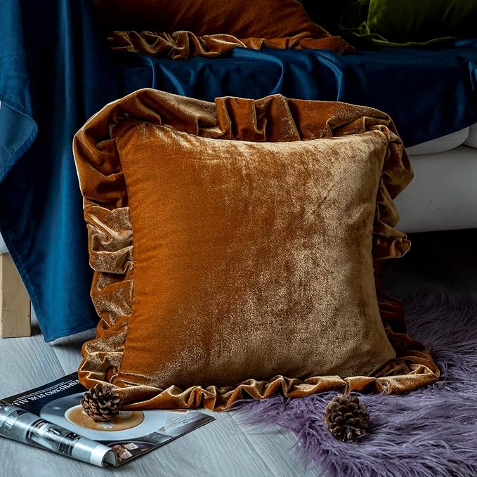 Velvet Throw Pillow Cover Soft Decorative Luxurious Solid Square Cushion Case - Image 2