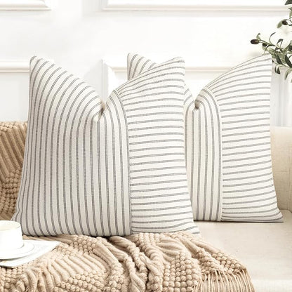 Farmhouse Pillow Covers 20x20, Modern Accent Square Throw Pillow Covers Set of 2 by PillowCoversExpert